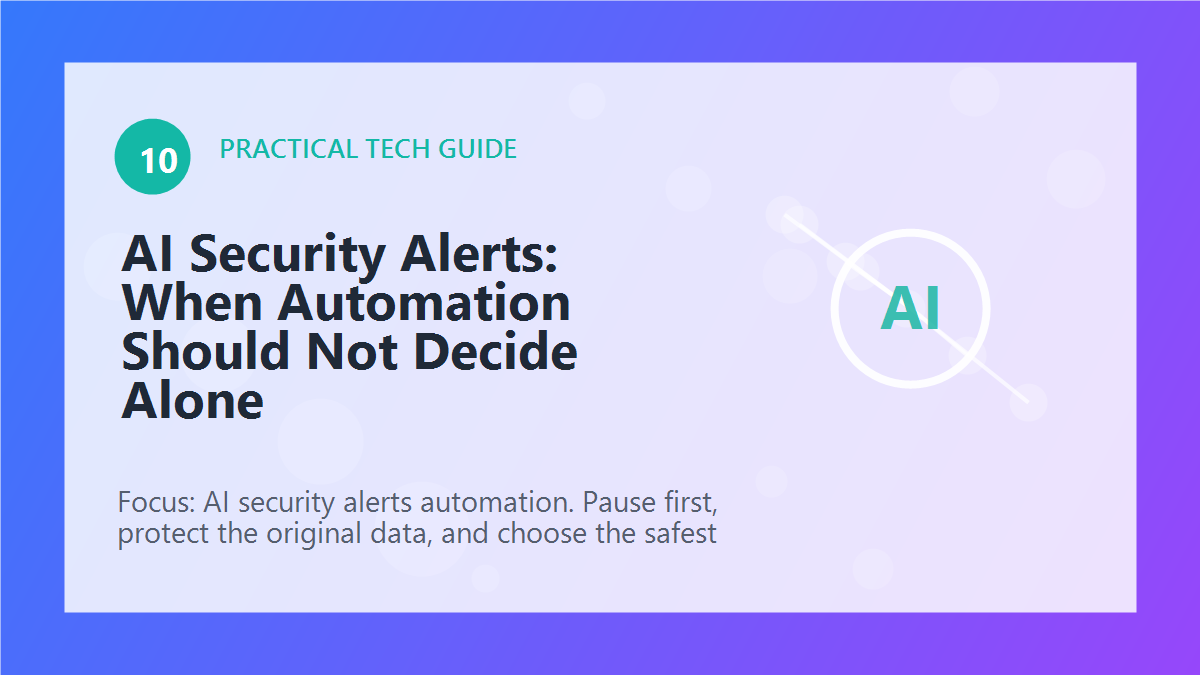 AI Security Alerts: When Automation Should Not Decide Alone article illustration
