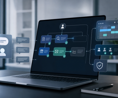 AI agent workflow dashboard compared with a regular chatbot conversation