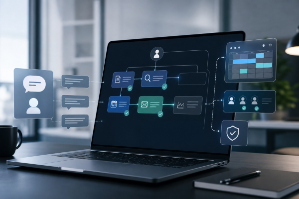 AI agent workflow dashboard compared with a regular chatbot conversation