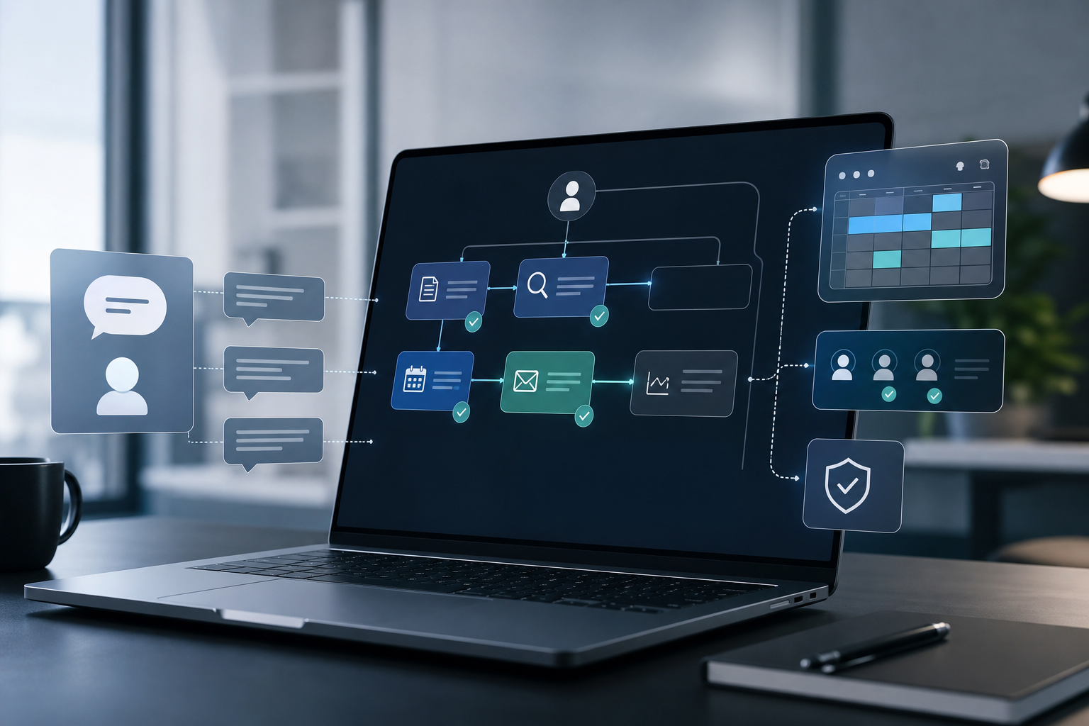 What Is an AI Agent? How It Differs From a Regular Chatbot AI agent workflow dashboard compared with a regular chatbot conversation