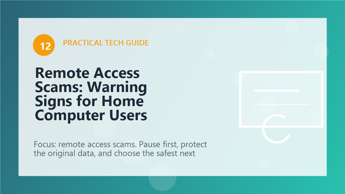 Remote Access Scams: Warning Signs for Home Computer Users article illustration