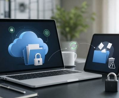 Is Cloud Storage Really Safe? 5 Myths Every User Should Know Cloud storage safety concept with encrypted files, synced folders, and backup warning icons