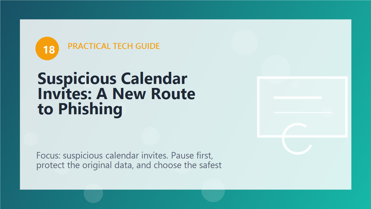 Suspicious Calendar Invites: A New Route to Phishing article illustration