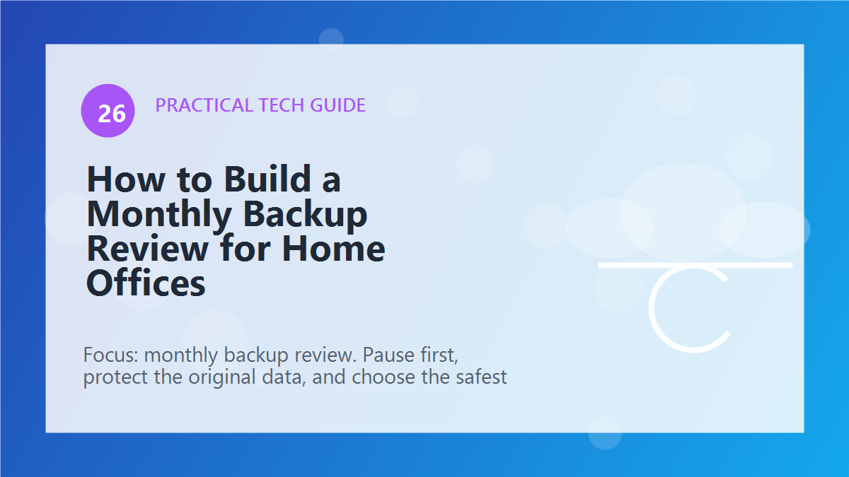 How to Build a Monthly Backup Review for Home Offices article illustration