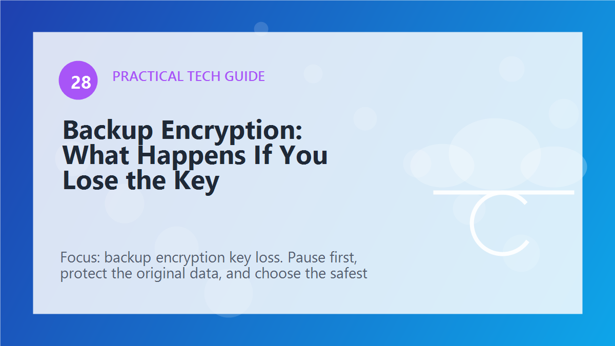 Backup Encryption: What Happens If You Lose the Key article illustration
