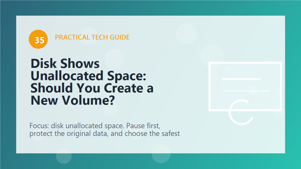 Disk Shows Unallocated Space: Should You Create a New Volume? article illustration