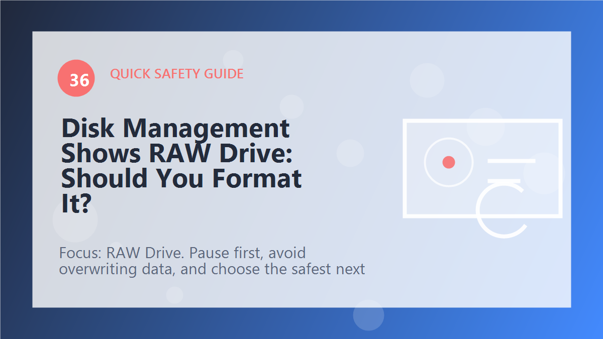 Disk Management Shows RAW Drive: Should You Format It? article illustration