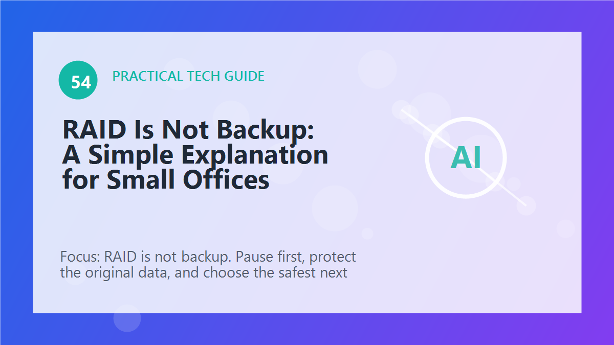 RAID Is Not Backup: A Simple Explanation for Small Offices article illustration