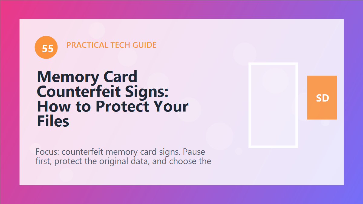 Memory Card Counterfeit Signs: How to Protect Your Files article illustration