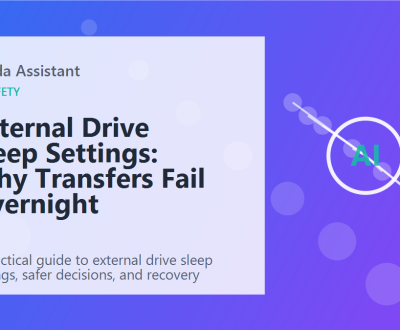 External Drive Sleep Settings: Why Transfers Fail Overnight featured image External Drive Sleep Settings: Why Transfers Fail Overnight featured image