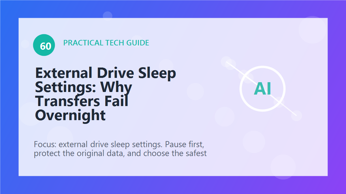 External Drive Sleep Settings: Why Transfers Fail Overnight article illustration