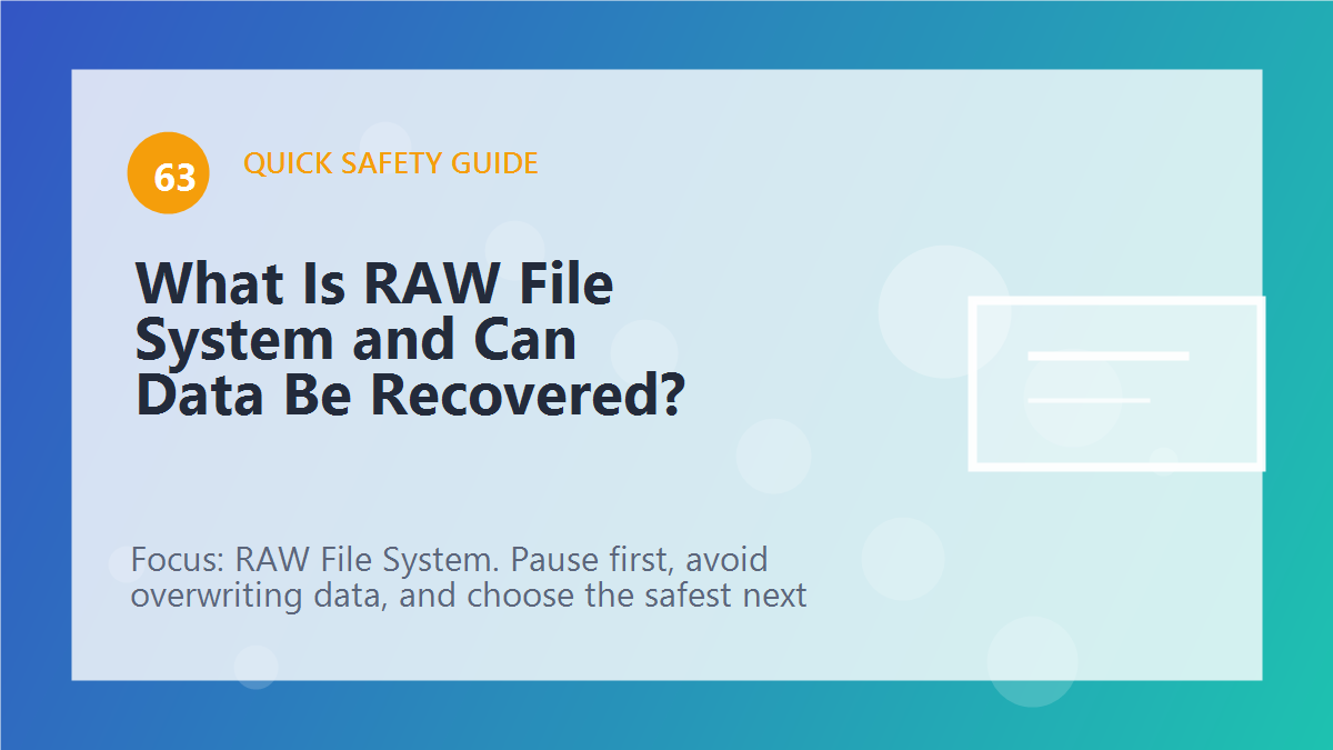 What Is RAW File System and Can Data Be Recovered? article illustration