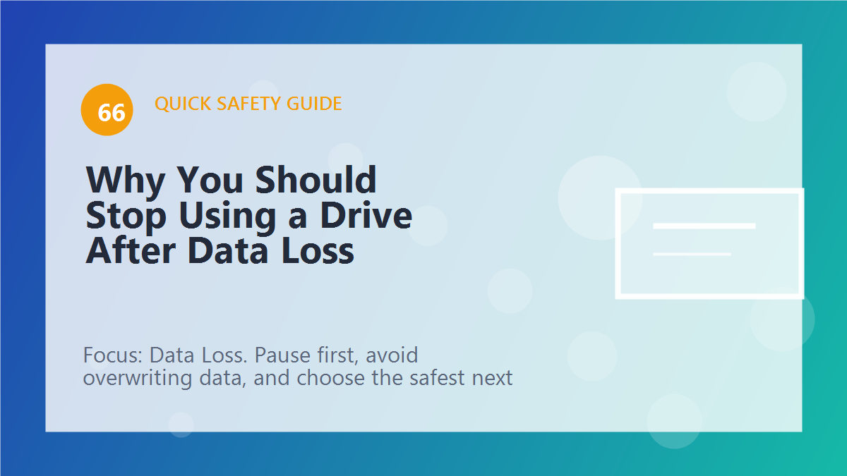 Why You Should Stop Using a Drive After Data Loss article illustration