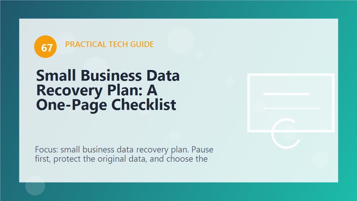 Small Business Data Recovery Plan: A One-Page Checklist article illustration