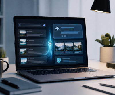 Will AI Search Replace Traditional Search? What Users Should Know AI search interface compared with traditional search results on a laptop