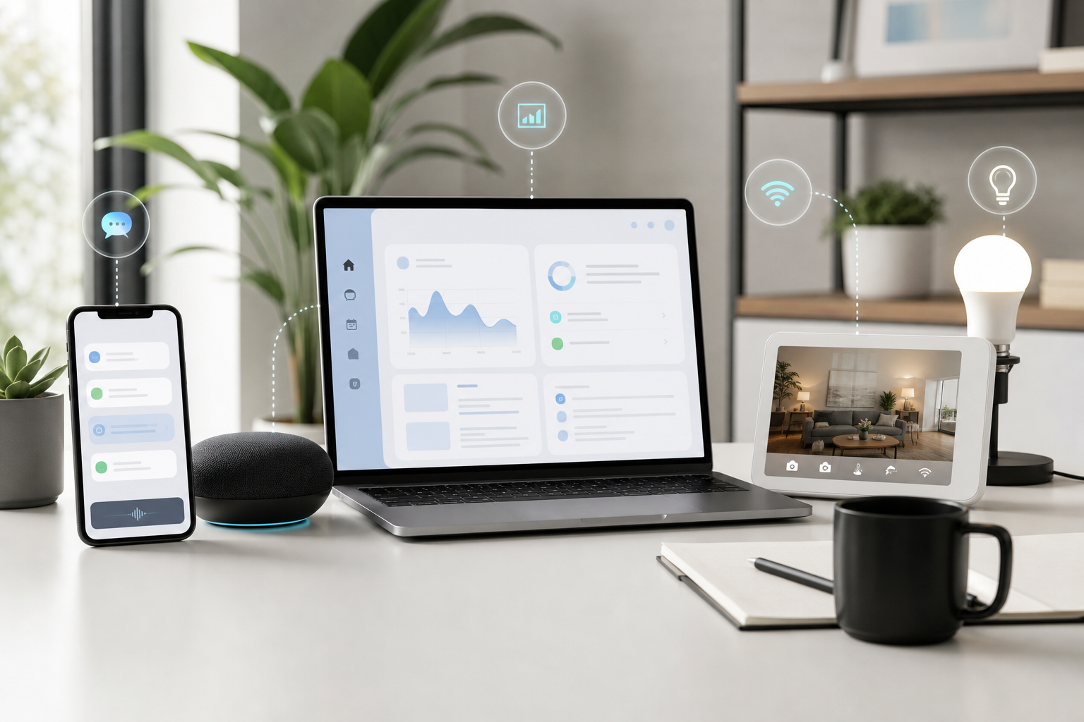Everyday AI features across phone, laptop, and smart home devices