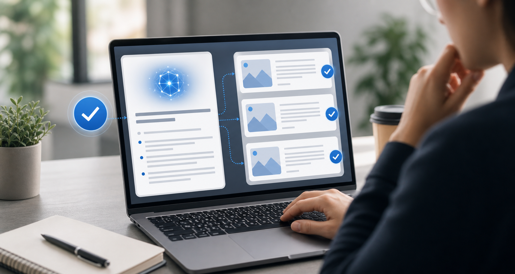 User checks AI search answers against original source pages