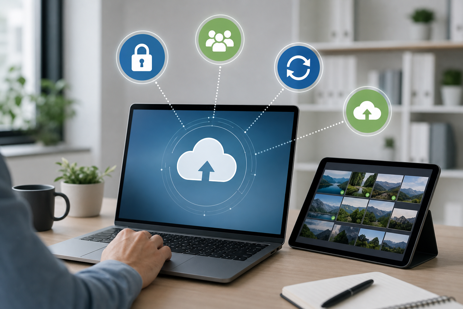 Cloud storage selection factors including security, collaboration, sync, and backup