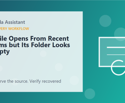 A File Opens From Recent Items but Its Folder Looks Empty
