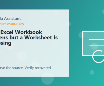 An Excel Workbook Opens but a Worksheet Is Missing