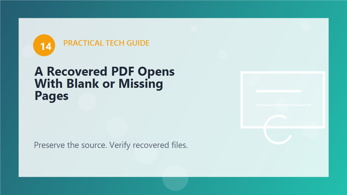 A Recovered PDF Opens With Blank or Missing Pages