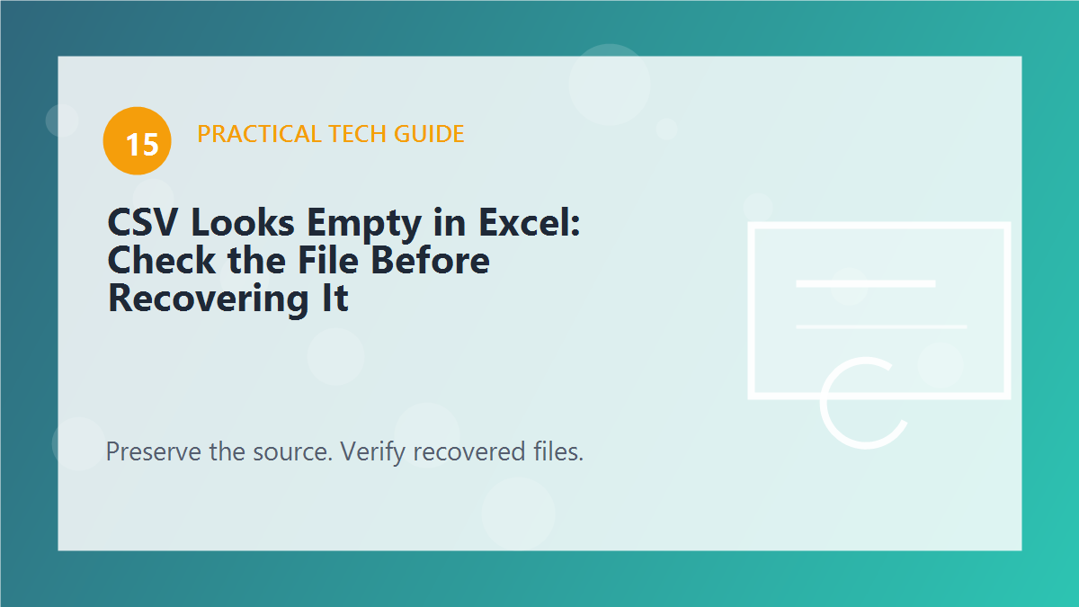 CSV Looks Empty in Excel: Check the File Before Recovering It