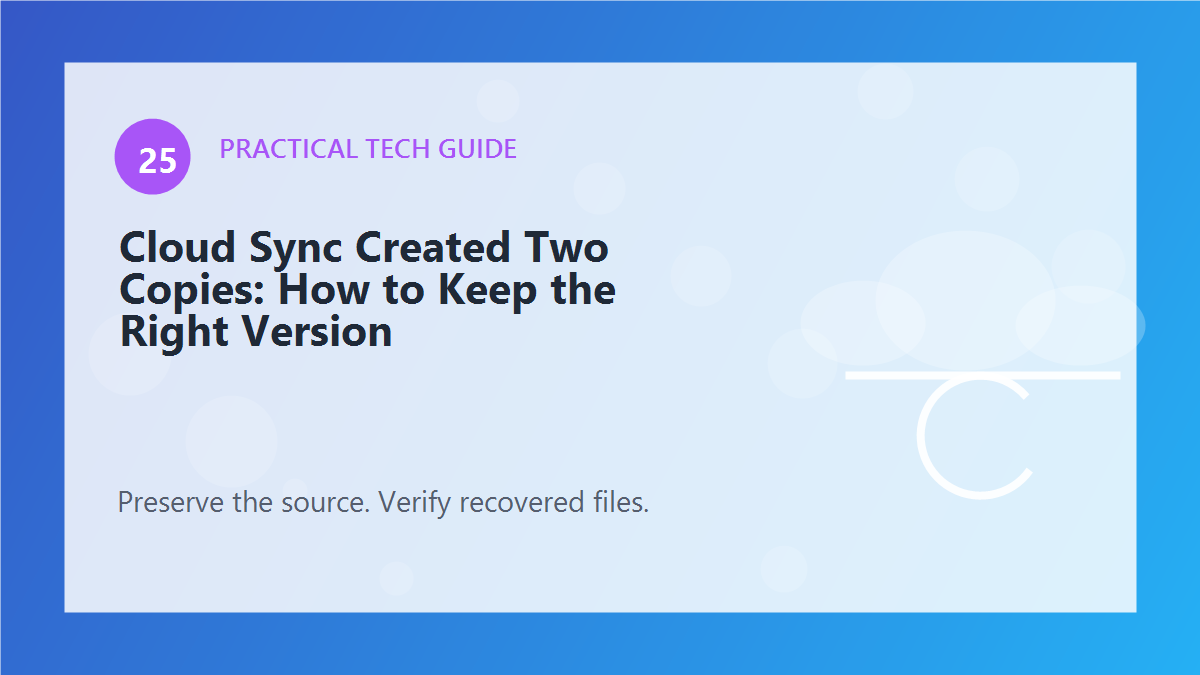 Cloud Sync Created Two Copies: How to Keep the Right Version