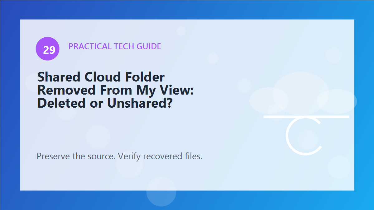 Shared Cloud Folder Removed From My View: Deleted or Unshared?