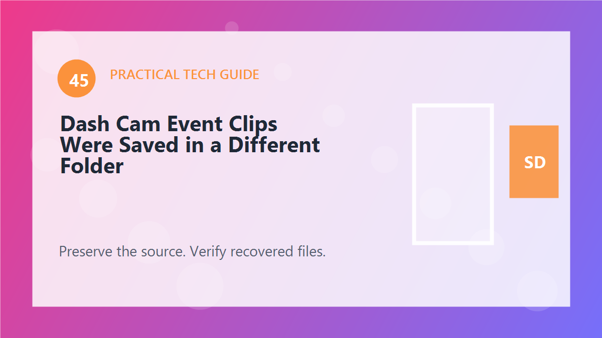 Dash Cam Event Clips Were Saved in a Different Folder