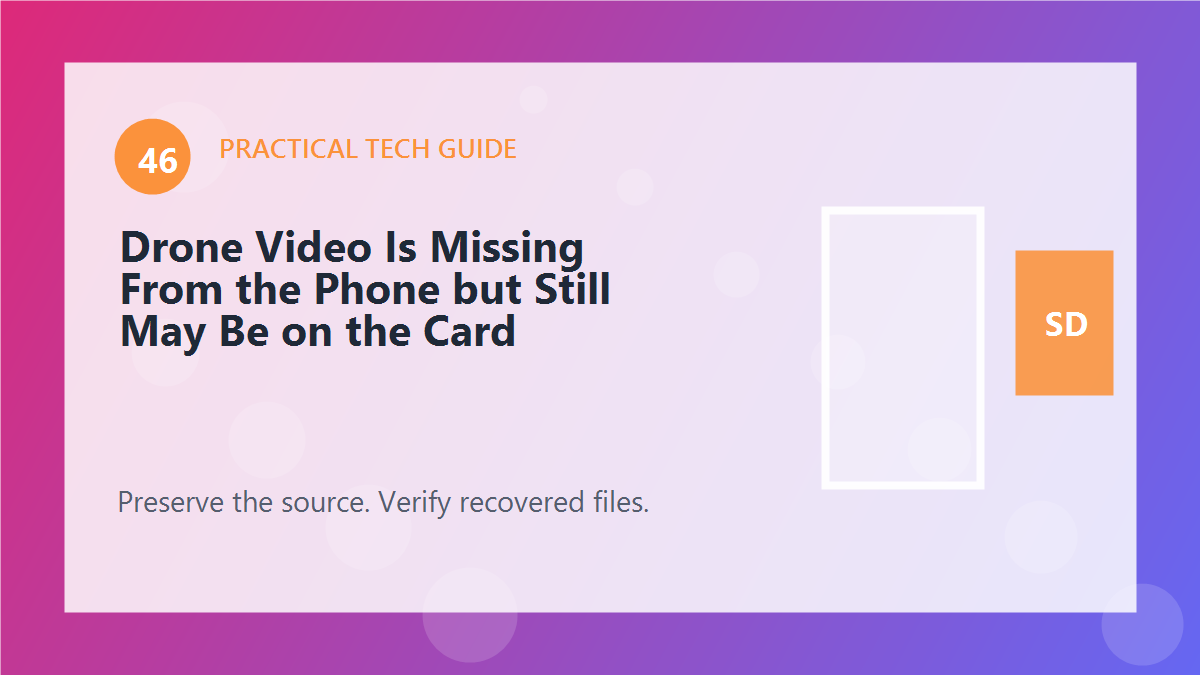 Drone Video Is Missing From the Phone but Still May Be on the Card