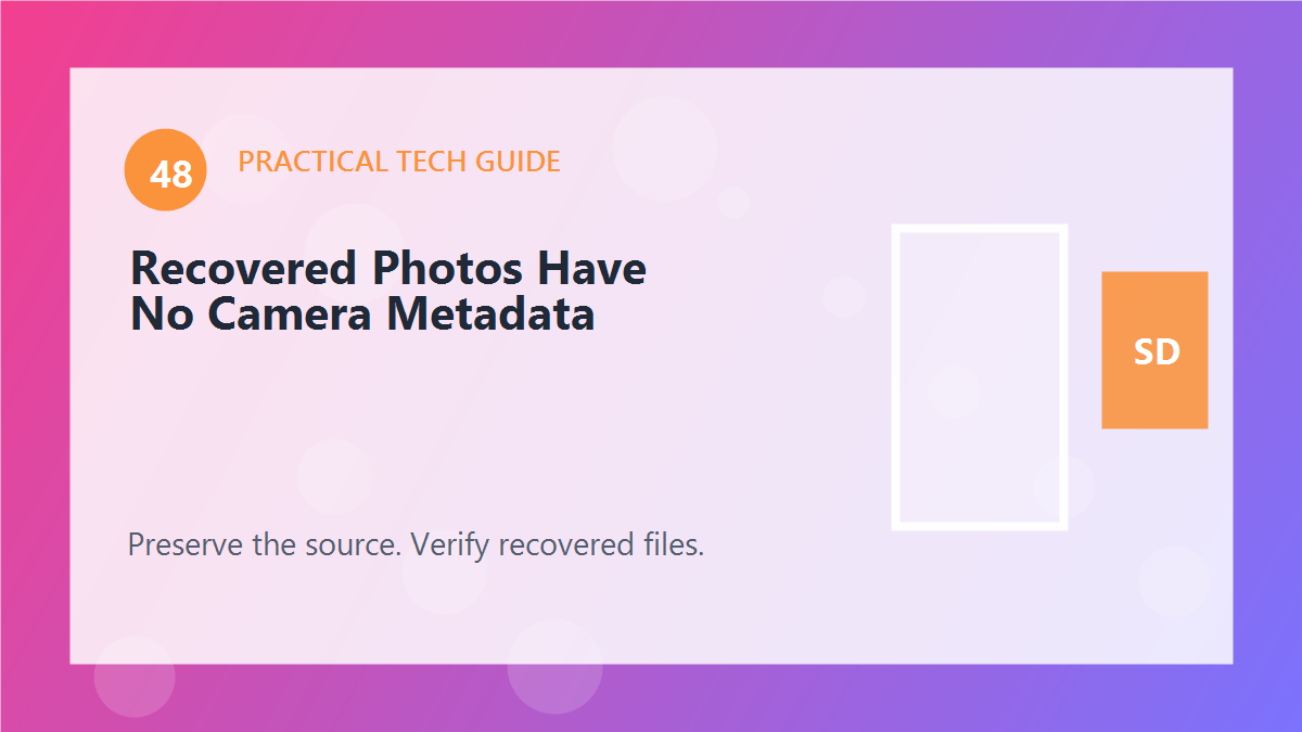 Recovered Photos Have No Camera Metadata