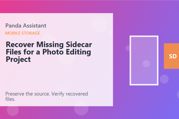 Recover Missing Sidecar Files for a Photo Editing Project