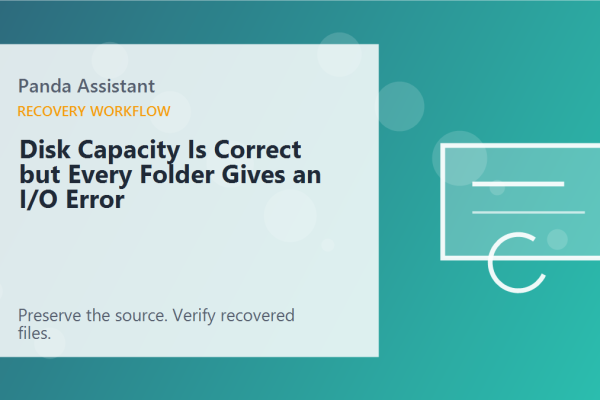 Disk Capacity Is Correct but Every Folder Gives an I/O Error