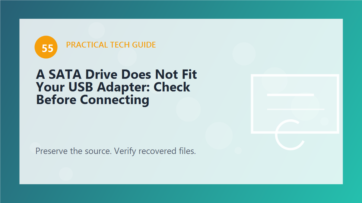 A SATA Drive Does Not Fit Your USB Adapter: Check Before Connecting