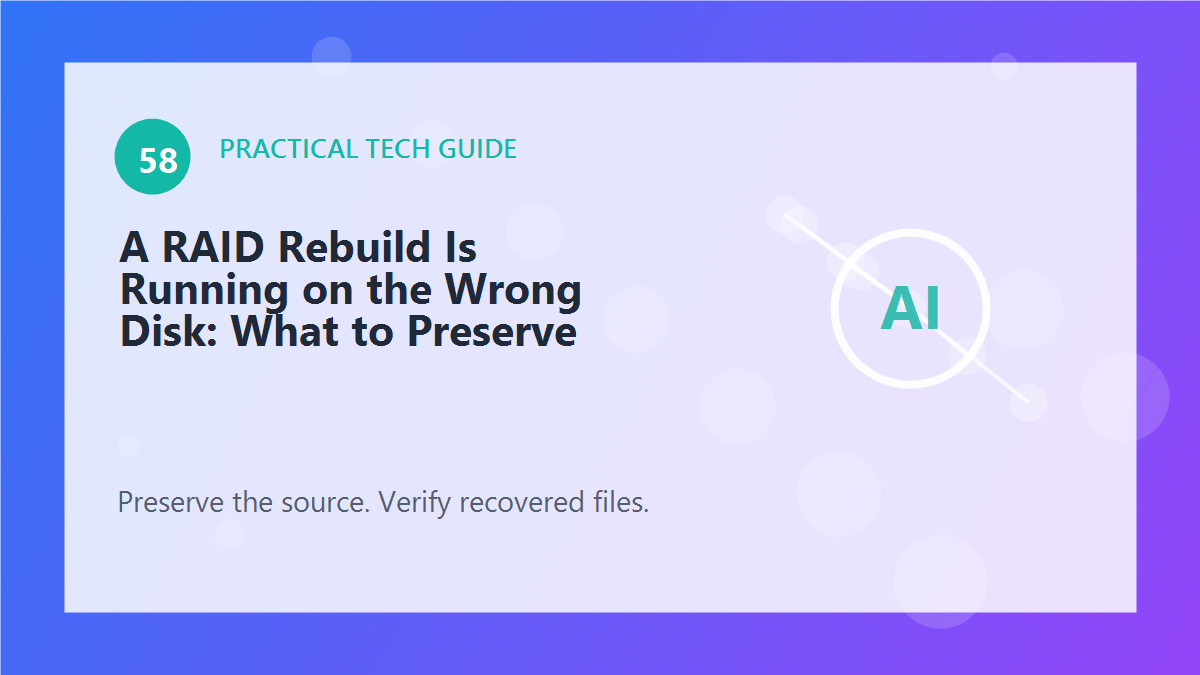 A RAID Rebuild Is Running on the Wrong Disk: What to Preserve