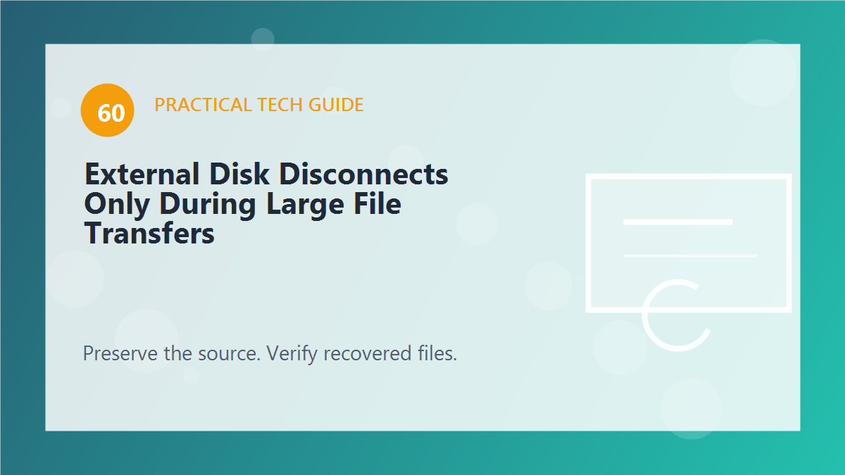 External Disk Disconnects Only During Large File Transfers
