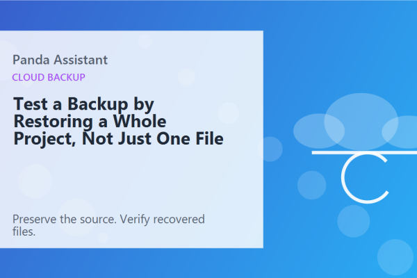 Test a Backup by Restoring a Whole Project, Not Just One File