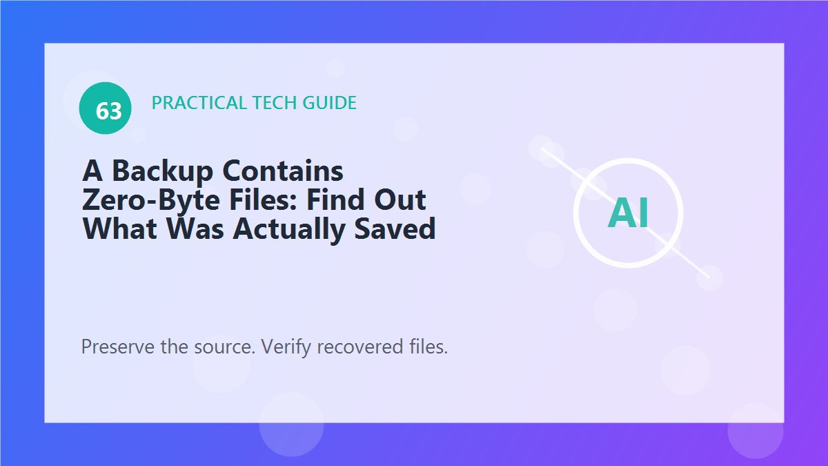 A Backup Contains Zero-Byte Files: Find Out What Was Actually Saved