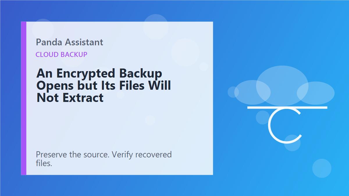 An Encrypted Backup Opens but Its Files Will Not Extract