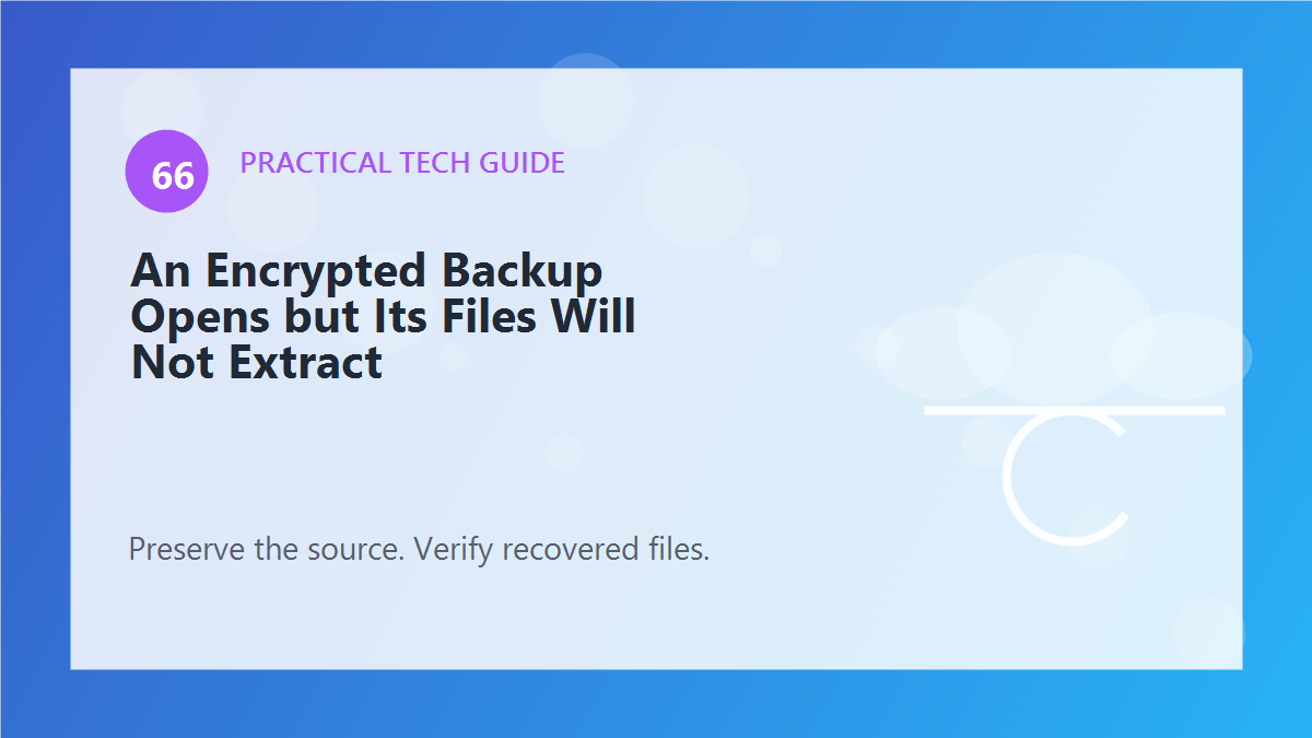 An Encrypted Backup Opens but Its Files Will Not Extract