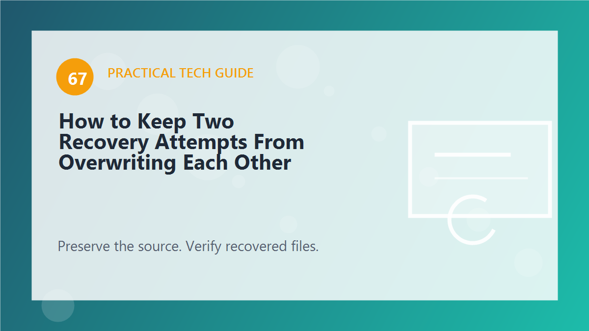 How to Keep Two Recovery Attempts From Overwriting Each Other