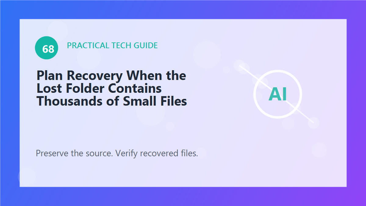 Plan Recovery When the Lost Folder Contains Thousands of Small Files