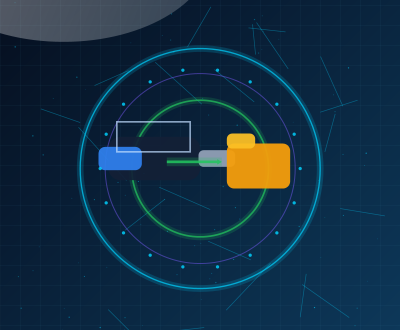 Technology-style illustration of RAW USB drive data recovery