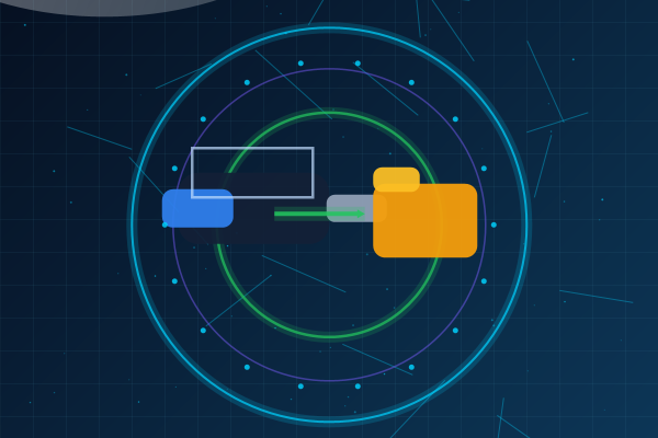 Technology-style illustration of RAW USB drive data recovery